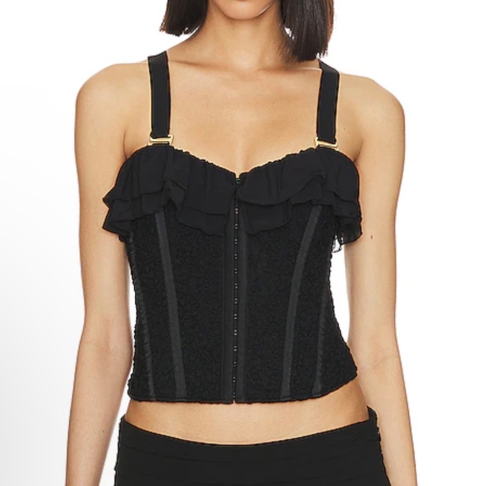 Free People//Revolve HAH- Seams Like a Princess Corset in Noir